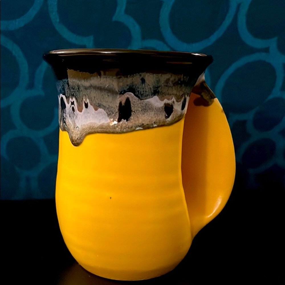 Yellow and Black Ceramic Art Mug —Neher 2024
